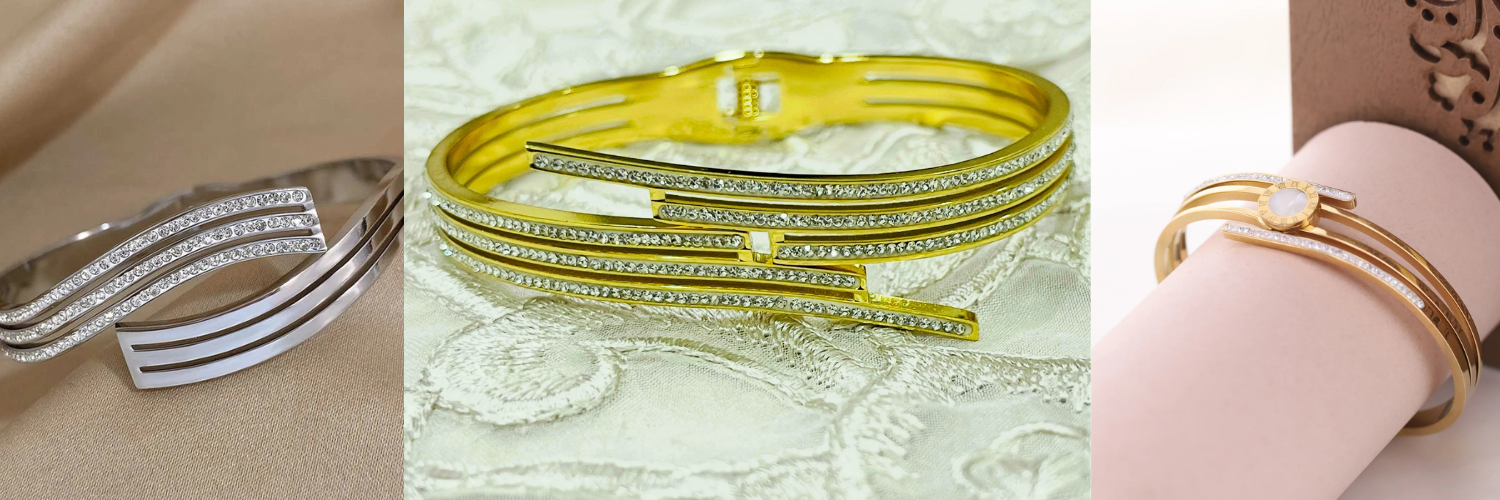Sleek Triple Lines Gold Bracelet for Every Occasion