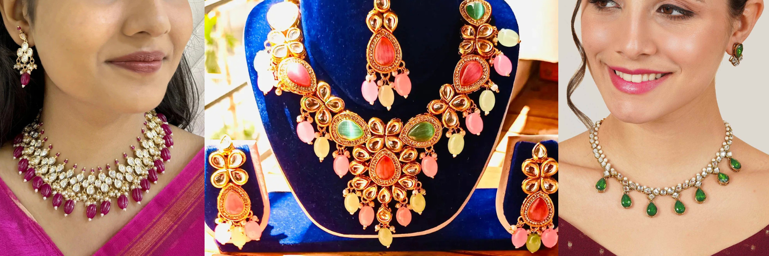 Pink & Green Kundan Sets for Festive Elegance | Maisha