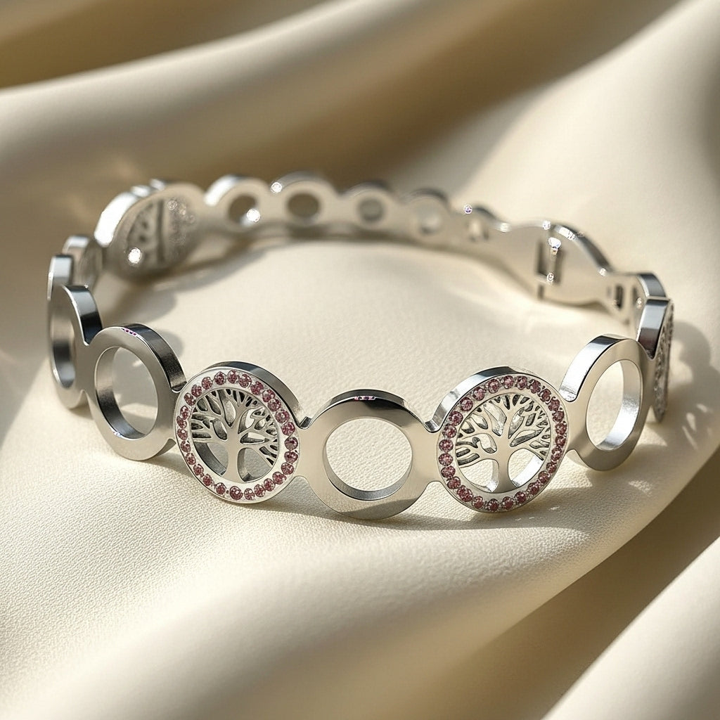 Playful Silver Circles Bracelet - styled look