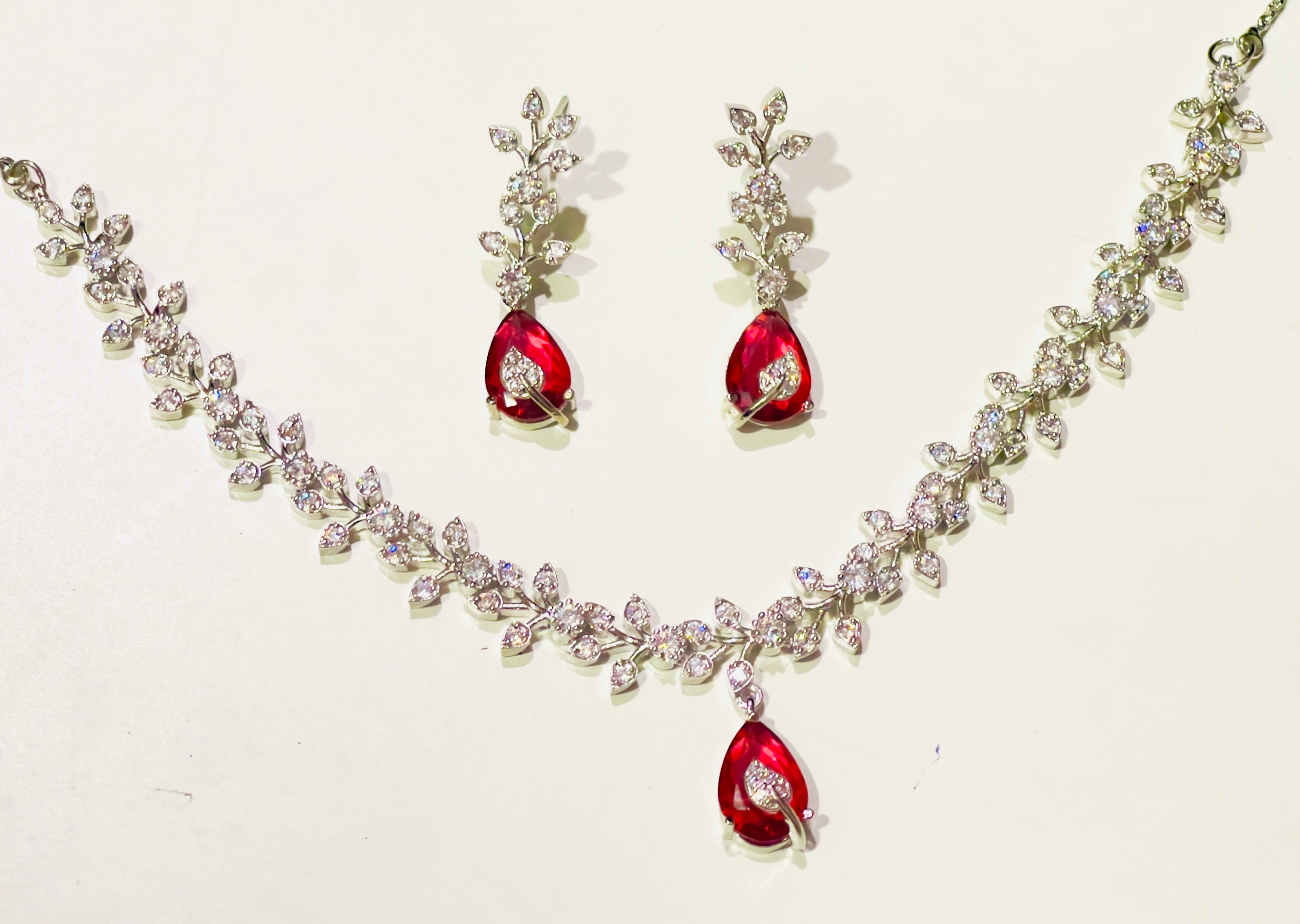 Red Bloom Amora Necklace Set - complete set with matching pieces