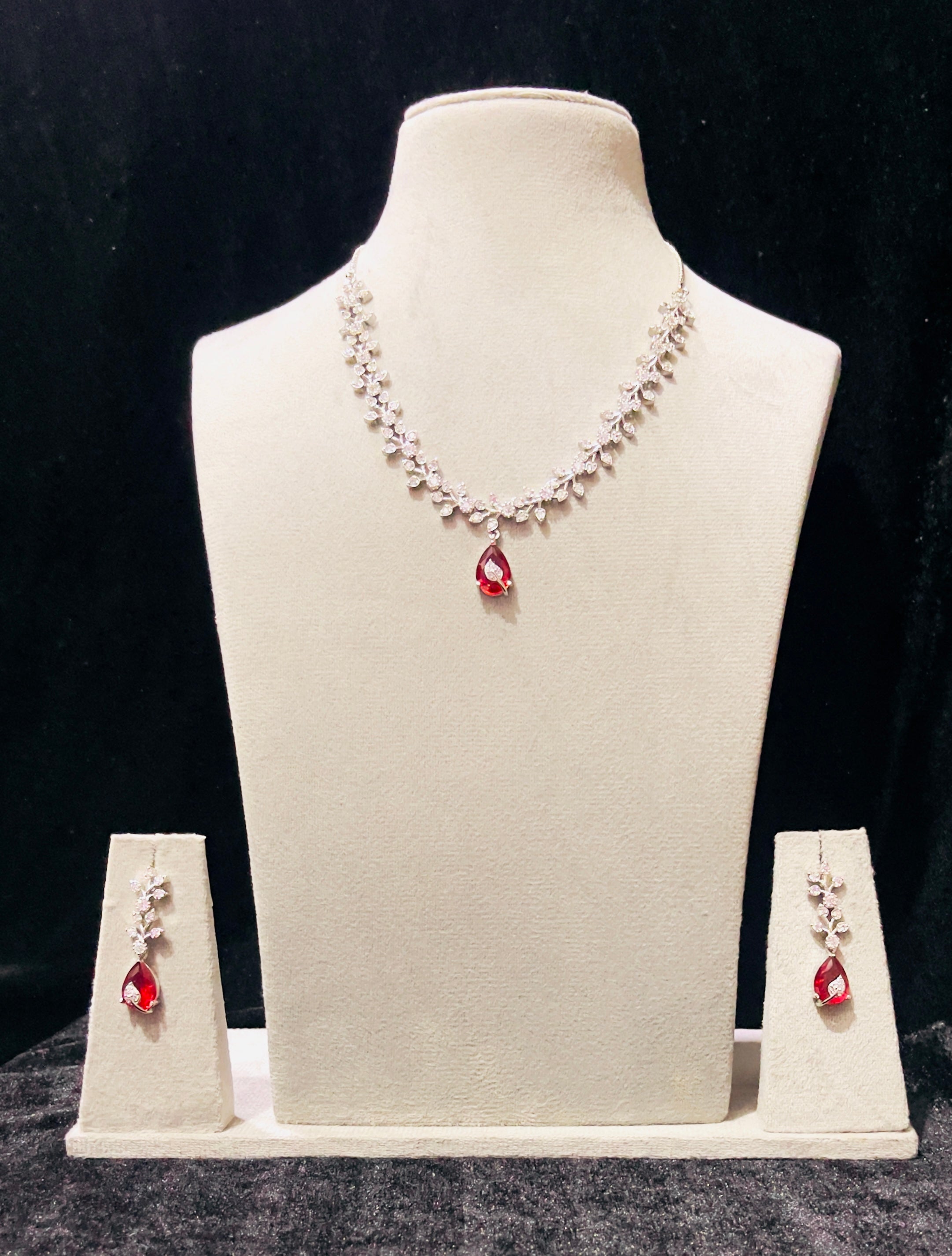 Red Bloom Amora Necklace Set - styled look