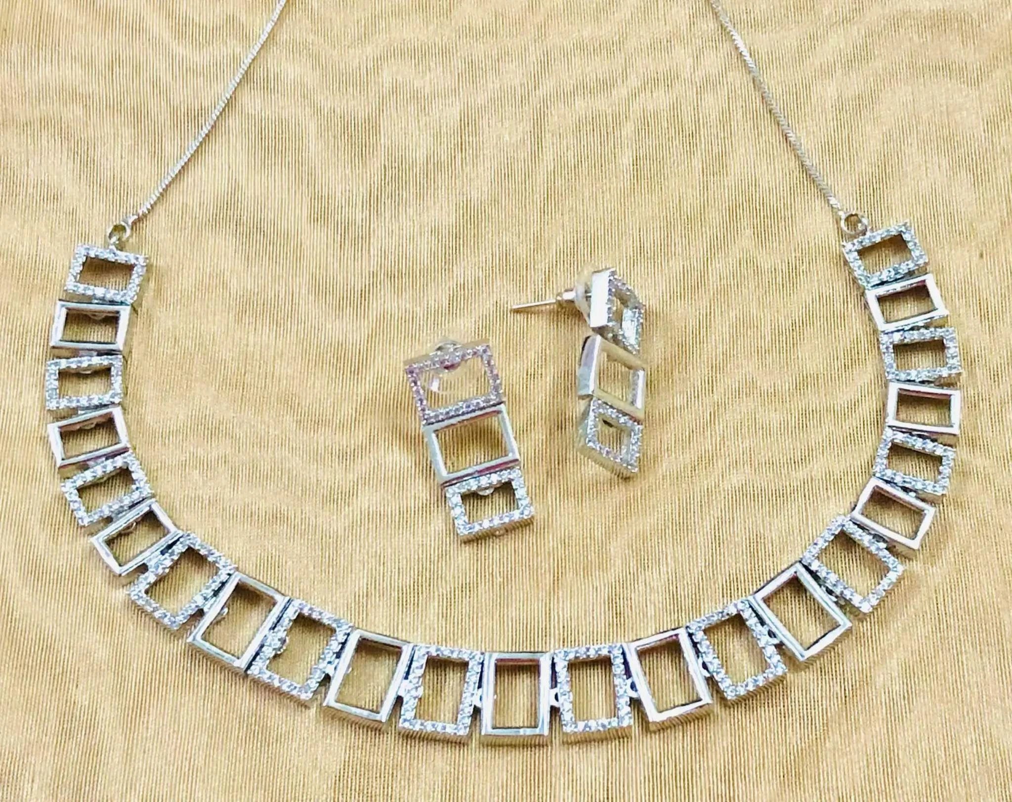 Silver Crystal Set - detail view showing craftsmanship