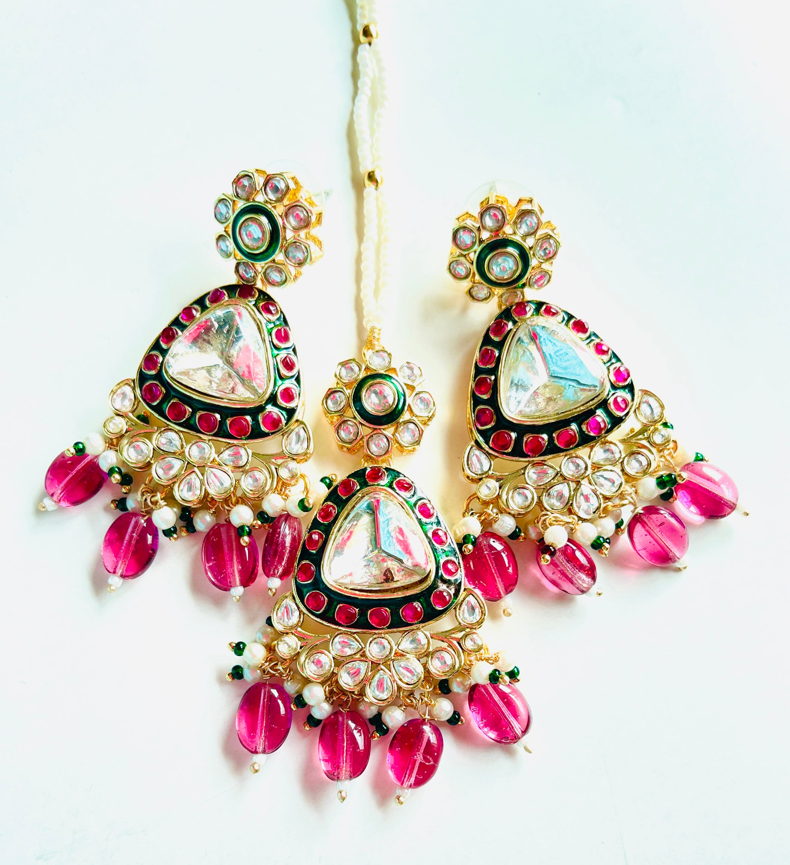 Gulabi Noor - front view, handcrafted jewelry by Maisha Jewels