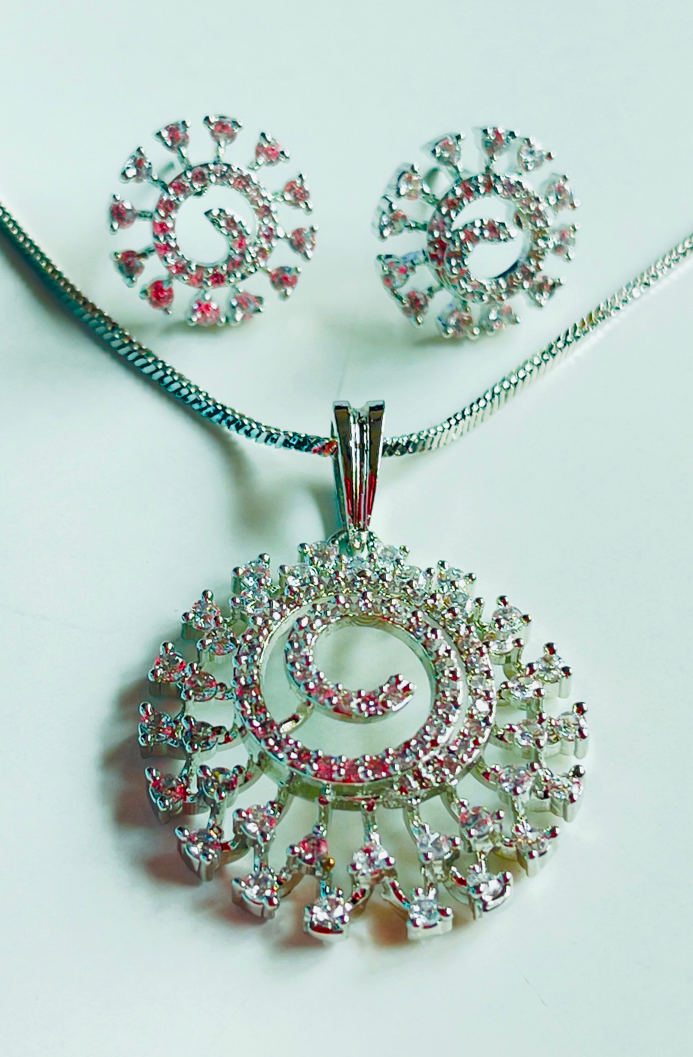 Silver Solace - front view, handcrafted jewelry by Maisha Jewels